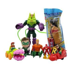 DC Super Heroes Lot Aquaman Lex Luthor Flash Wonder Woman Flash Green Lantern